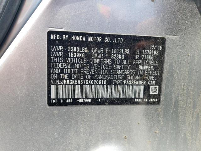 2016 HONDA FIT LX JHMGK5H57GX020610