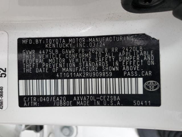 2024 TOYOTA CAMRY SE N 4T1G11AK2RU909859