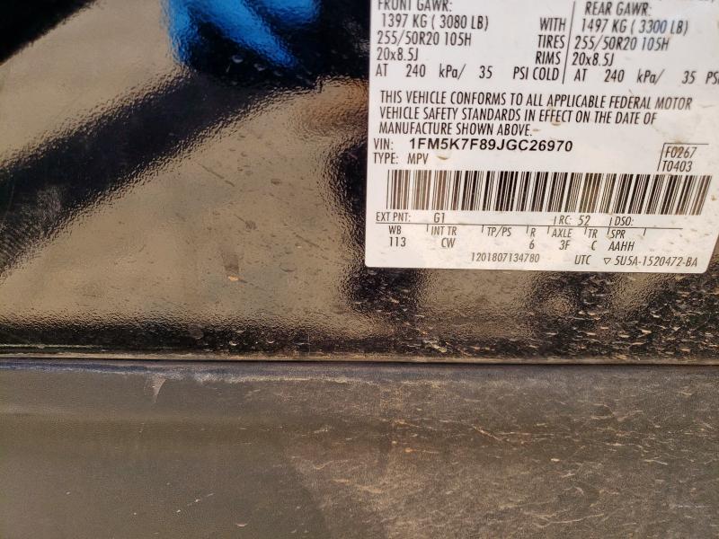 2018 FORD EXPLORER L - 1FM5K7F89JGC26970