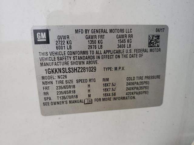 2017 GMC ACADIA SLE 1GKKNSLS3HZ281029