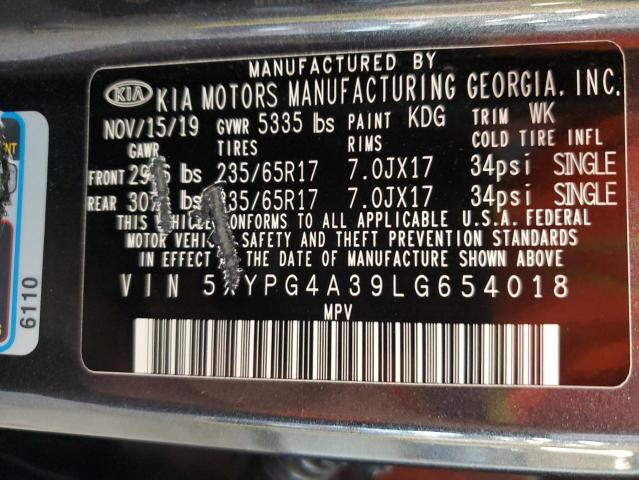 2020 KIA SORENTO L - 5XYPG4A39LG654018