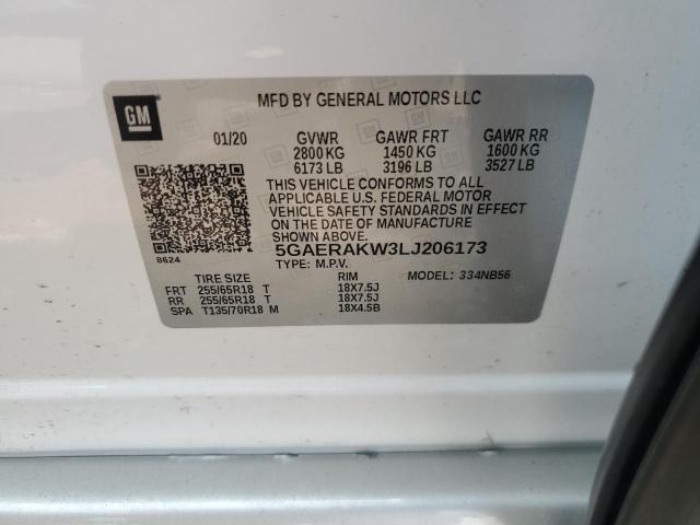 2020 BUICK ENCLAVE PR 5GAERAKW3LJ206173