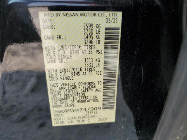 2015 NISSAN FRONTIER S - 1N6AD0ER5FN747909