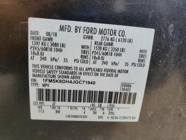 2018 FORD EXPLORER X 1FM5K8DH4JGC71940