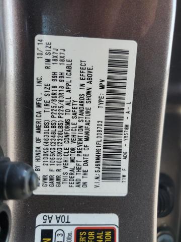 2015 HONDA CR-V TOURING 5J6RM4H91FL009703