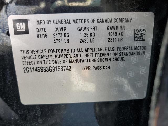 2016 CHEVROLET IMPALA LTZ 2G1145S33G9158743