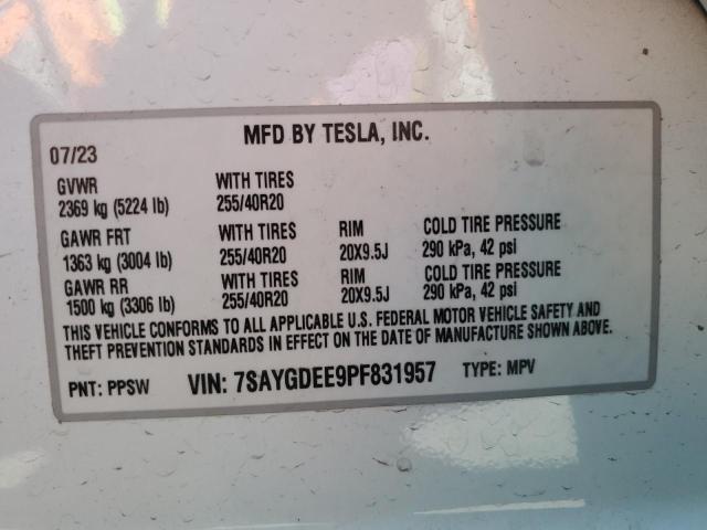 2023 TESLA MODEL Y 7SAYGDEE9PF831957