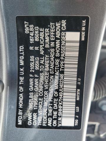 2018 HONDA CIVIC SPOR - SHHFK7H49JU402346