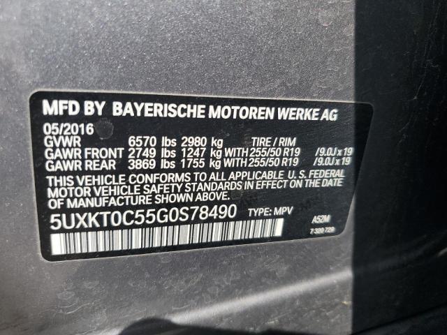 2016 BMW X5 XDR40E 5UXKT0C55G0S78490