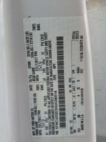 2017 FORD ESCAPE SE - 1FMCU0GD3HUC08514