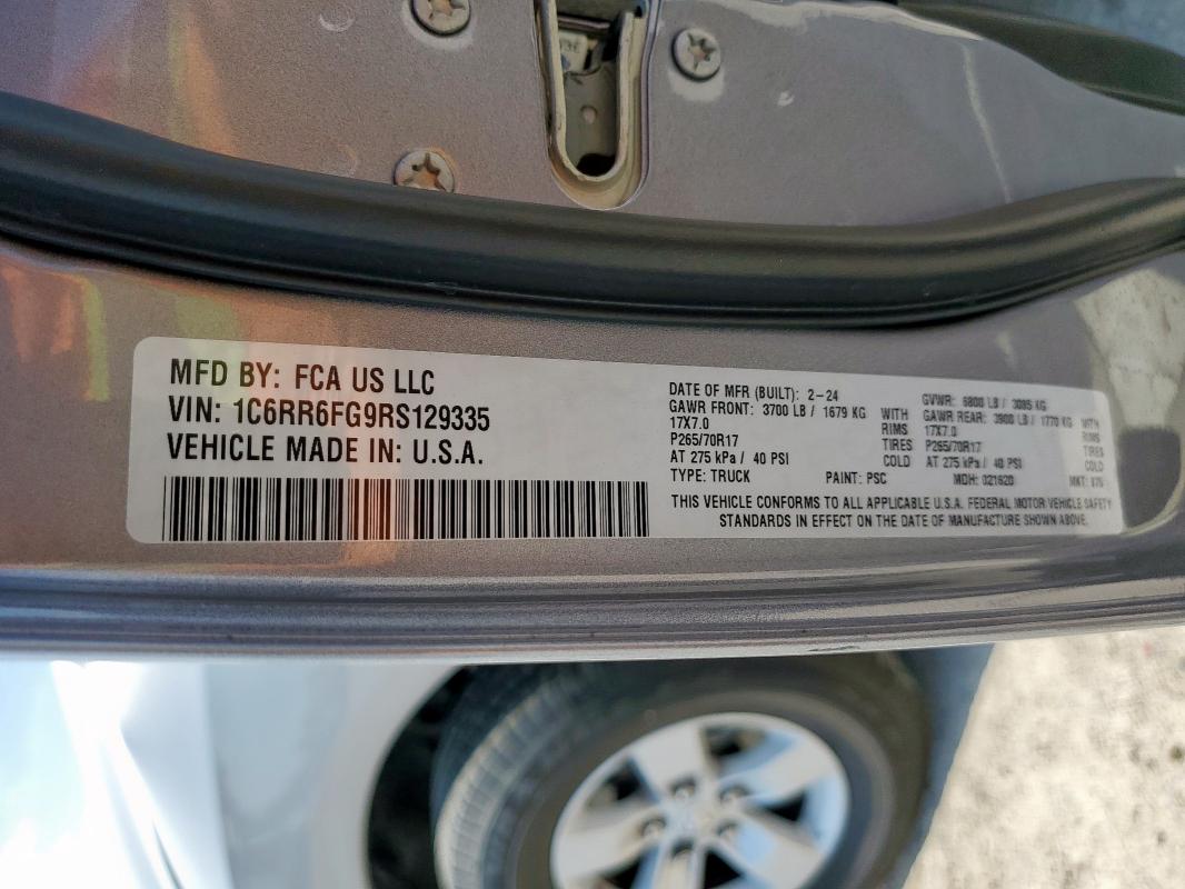 2024 RAM 1500 CLASS - 1C6RR6FG9RS129335