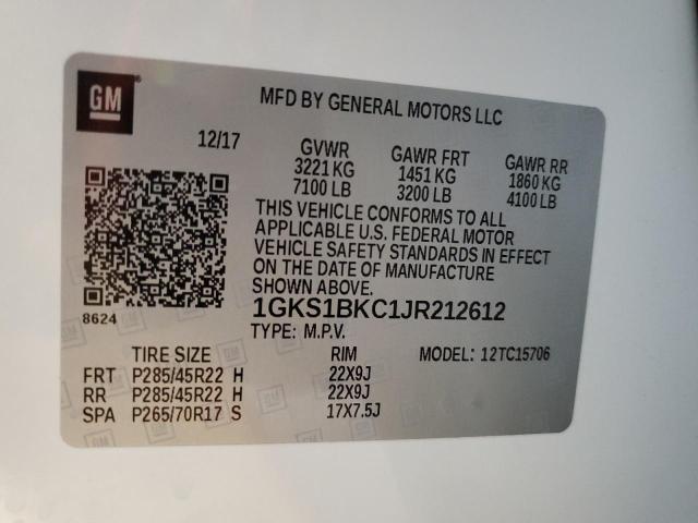 2018 GMC YUKON SLT 1GKS1BKC1JR212612