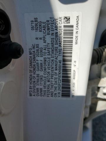 2019 HONDA CIVIC SPOR - 2HGFC2F87KH569146