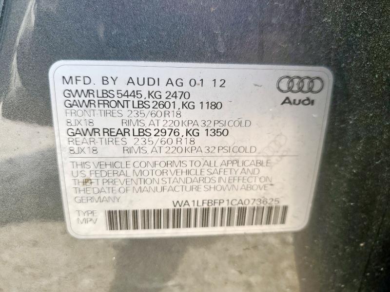 wa1lfbfp1ca073625 - 2012 Audi q5 premium plus - #60257345