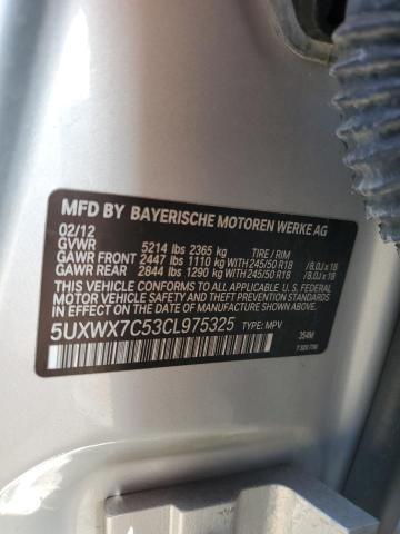 2012 BMW X3 XDRIVE3 - 5UXWX7C53CL975325