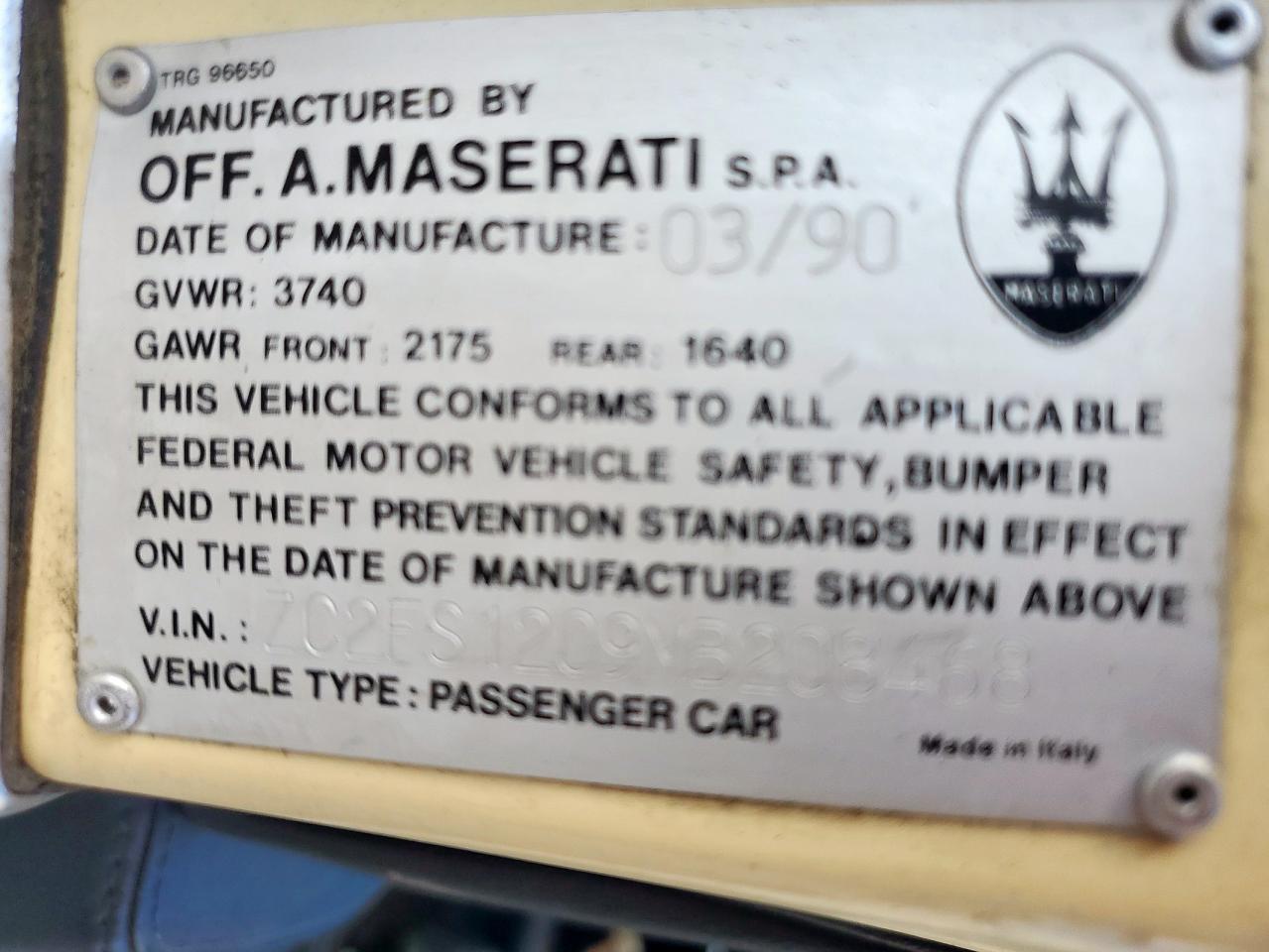 Lot #3224671907 1991 CHRYSLER TC BY MASE