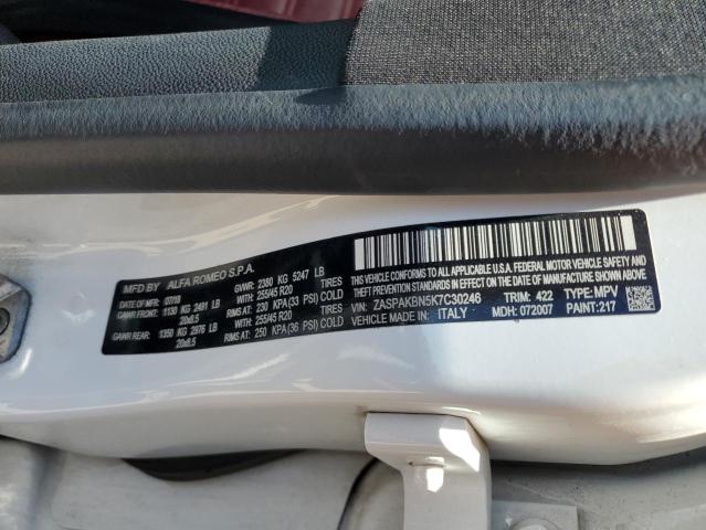 2019 ALFA ROMEO STELVIO TI ZASPAKBN5K7C30246
