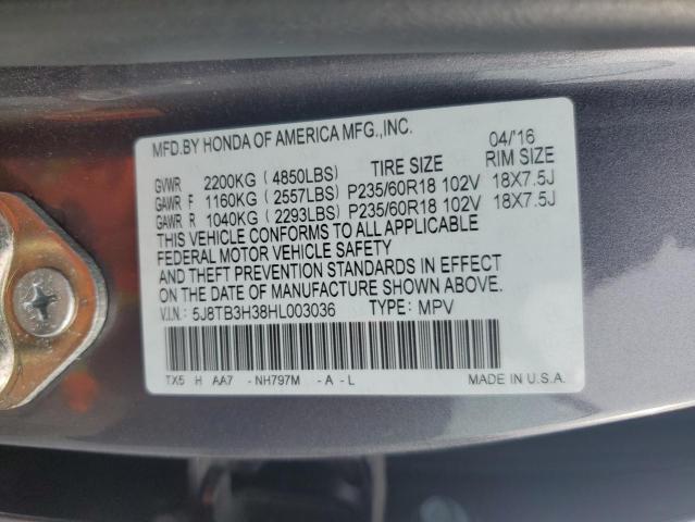 2017 ACURA RDX 5J8TB3H38HL003036