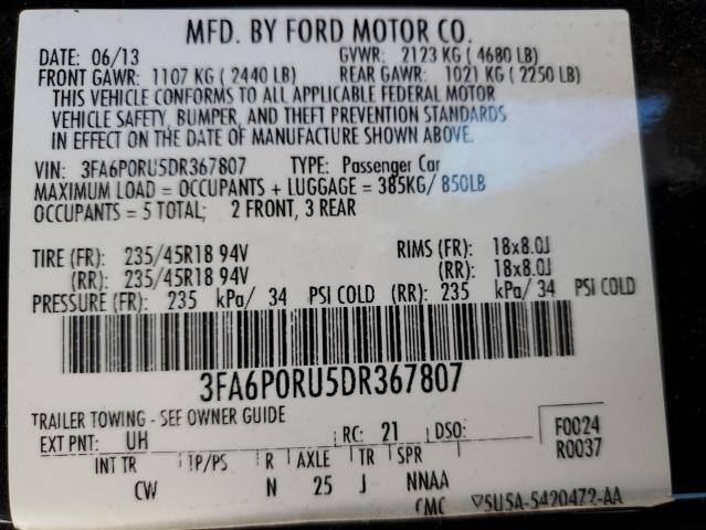 2013 FORD FUSION TITANIUM HEV - 3FA6P0RU5DR367807