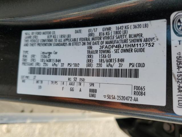 2017 FORD FIESTA SE - 3FADP4BJ1HM112752