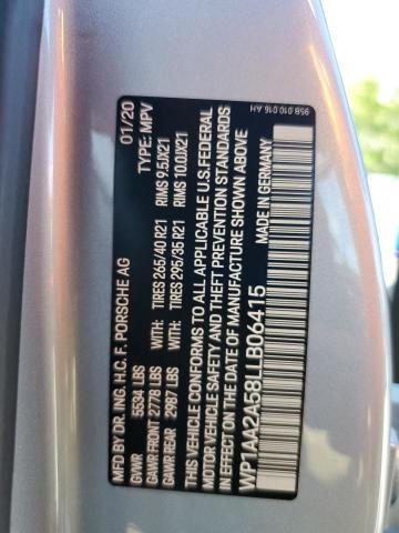 2020 PORSCHE MACAN WP1AA2A58LLB06415