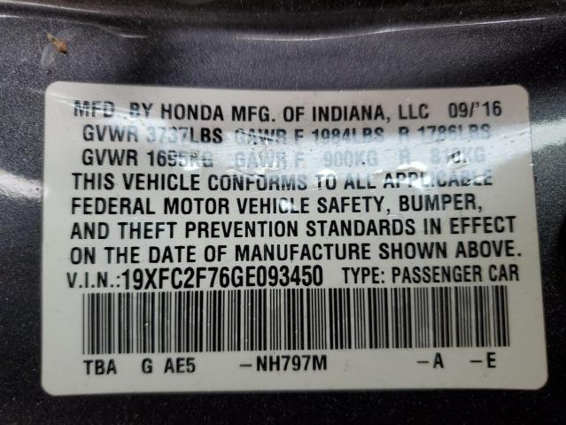 2016 HONDA CIVIC EX - 19XFC2F76GE093450