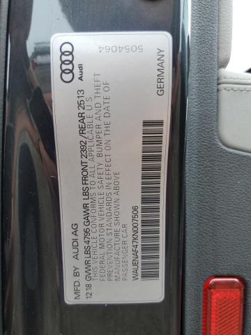 2019 AUDI A4 PREMIUM WAUENAF47KN007506