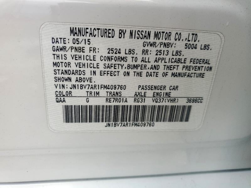 2015 INFINITI Q50 BASE JN1BV7AR1FM409760