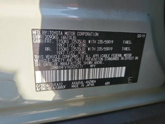 2019 TOYOTA RAV4 XLE P - JTMA1RFV1KD025171