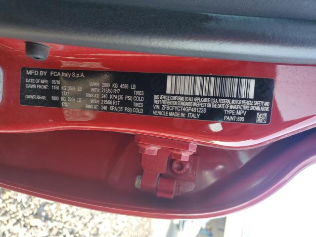 2016 FIAT 500X TREKK ZFBCFYCT4GP481228