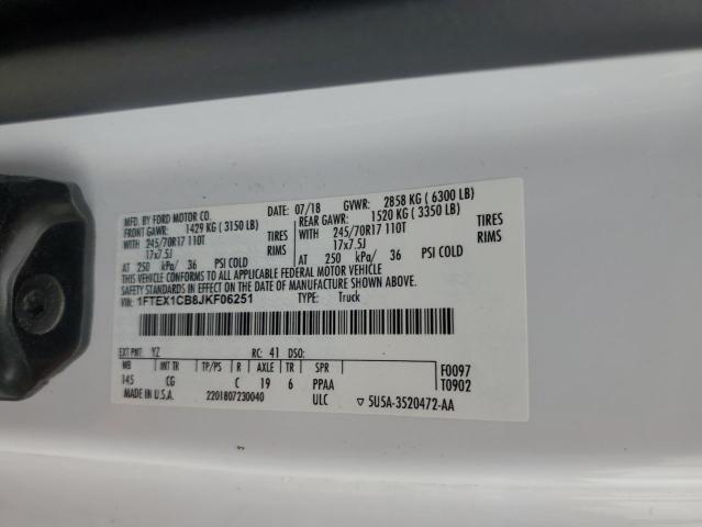 2018 FORD F150 SUPER - 1FTEX1CB8JKF06251