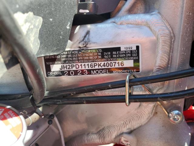 2023 HONDA CRF450 RL JH2PD1116PK400716