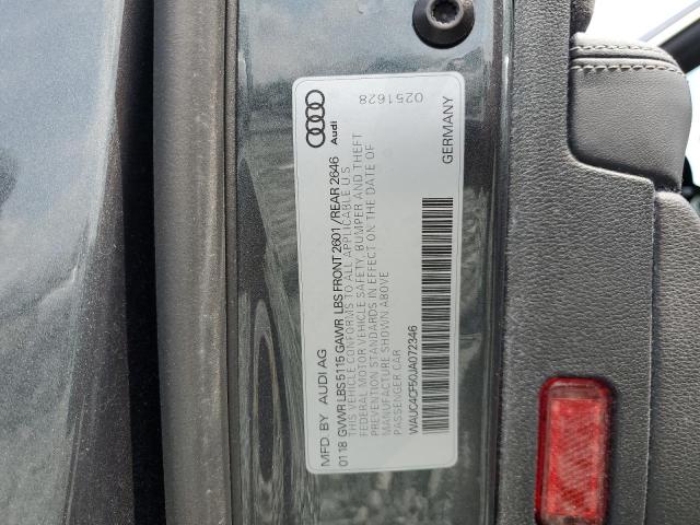 2018 AUDI S5 PRESTIG WAUC4CF50JA072346