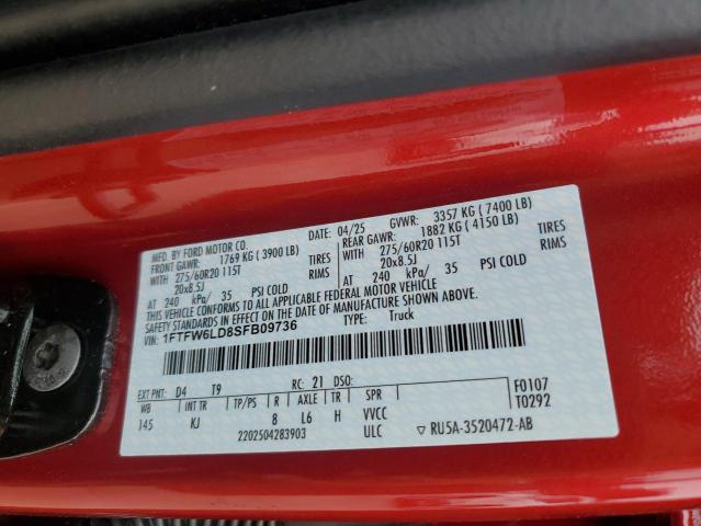 2025 FORD F150 KING 1FTFW6LD8SFB09736