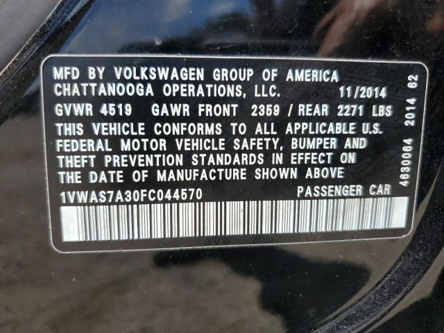 2015 VOLKSWAGEN PASSAT S - 1VWAS7A30FC044570