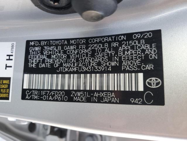 2021 TOYOTA PRIUS SPEC JTDKAMFU3M3133914