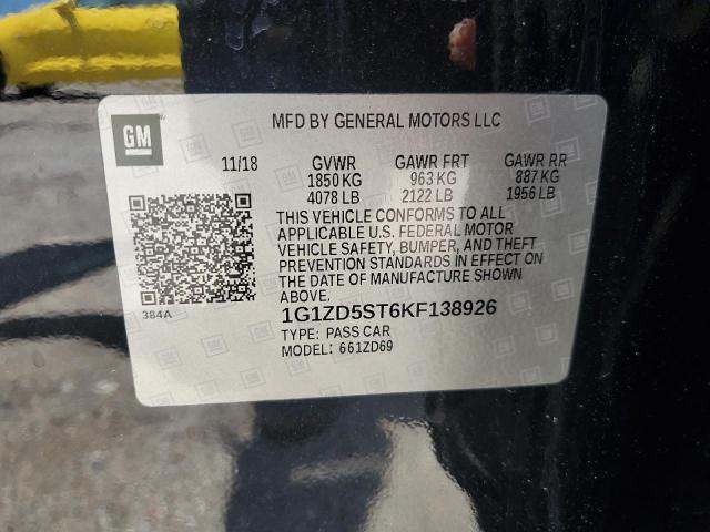 2019 CHEVROLET MALIBU LT - 1G1ZD5ST6KF138926