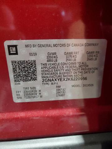 2019 CHEVROLET EQUINOX PR - 2GNAXYEX2K6220956