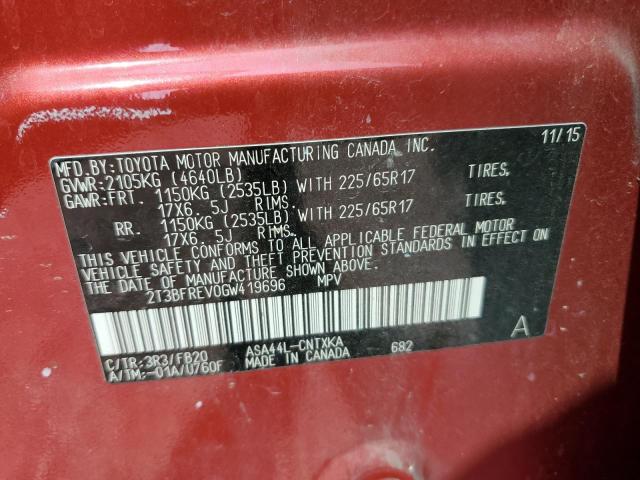 2016 TOYOTA RAV4 LE - 2T3BFREV0GW419696