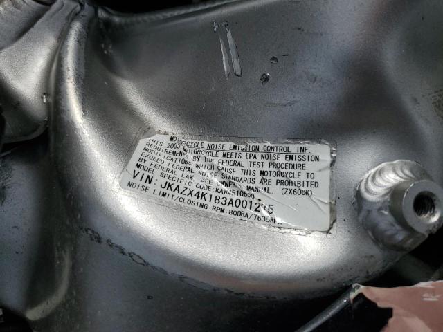 2003 KAWASAKI ZX600 K1 JKAZX4K183A001275