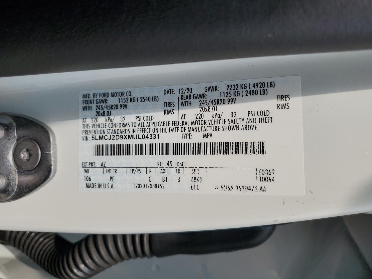 LINCOLN CORSAIR RESERVE