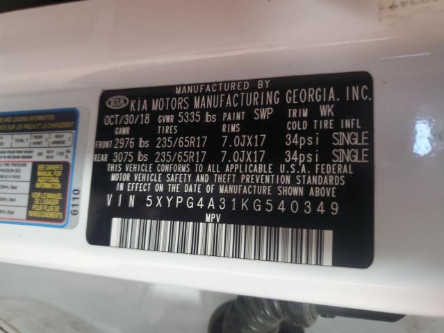 2019 KIA SORENTO L - 5XYPG4A31KG540349