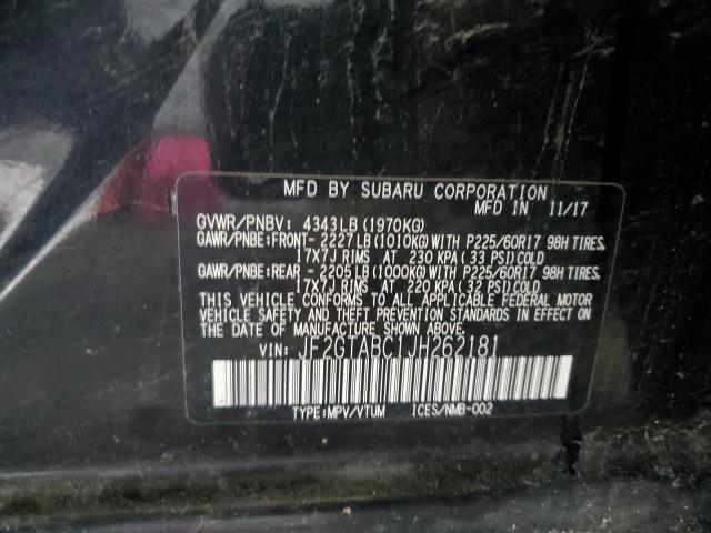 2018 SUBARU CROSSTREK - JF2GTABC1JH262181