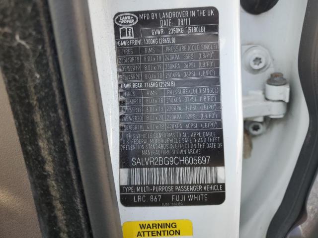 2012 LAND ROVER RANGE ROVE #3286659288