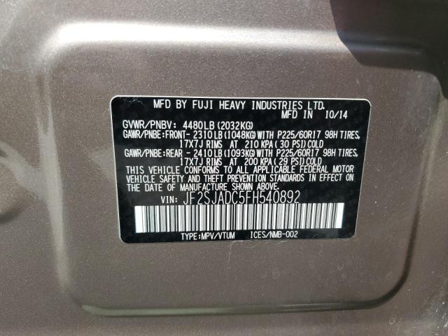 2015 SUBARU FORESTER 2 JF2SJADC5FH540892