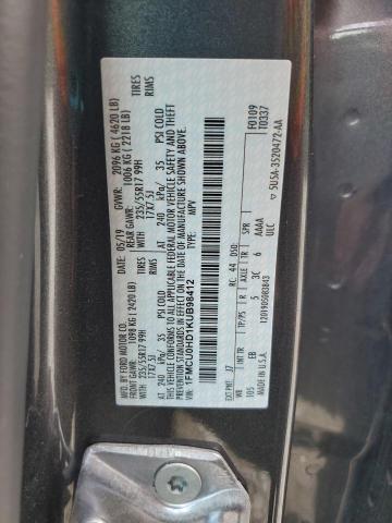 2019 FORD ESCAPE SEL 1FMCU0HD1KUB98412