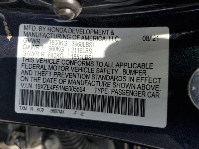 2022 HONDA INSIGHT EX 19XZE4F51NE005564