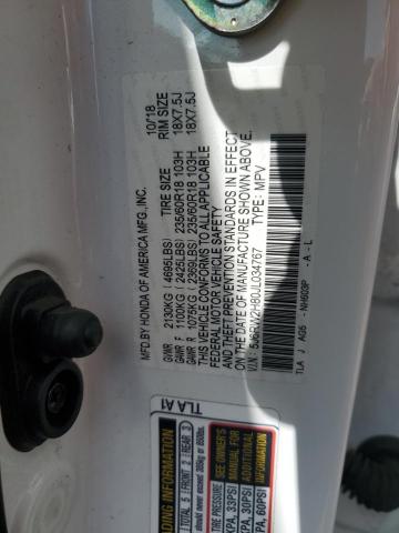 2018 HONDA CR-V EXL 5J6RW2H80JL034767