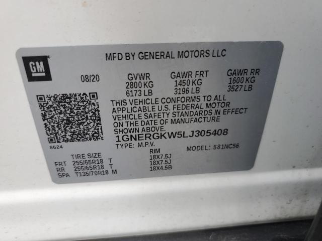 2020 CHEVROLET TRAVERSE L - 1GNERGKW5LJ305408