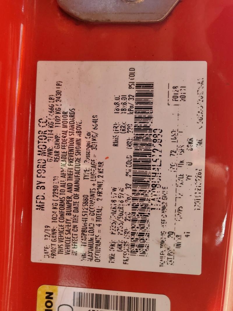 2020 FORD MUSTANG - 1FATP8UH4L5125880